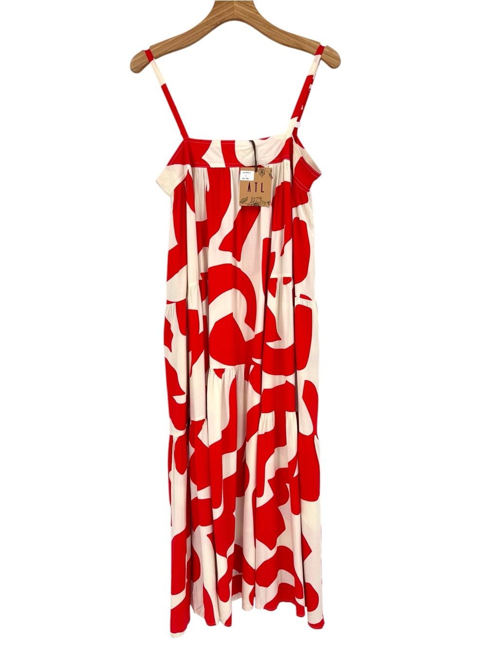Anthropologie x Abel The Label Smock Dress Abstract Flowy Trapeze Summer Maxi L - Picture 2 of 16